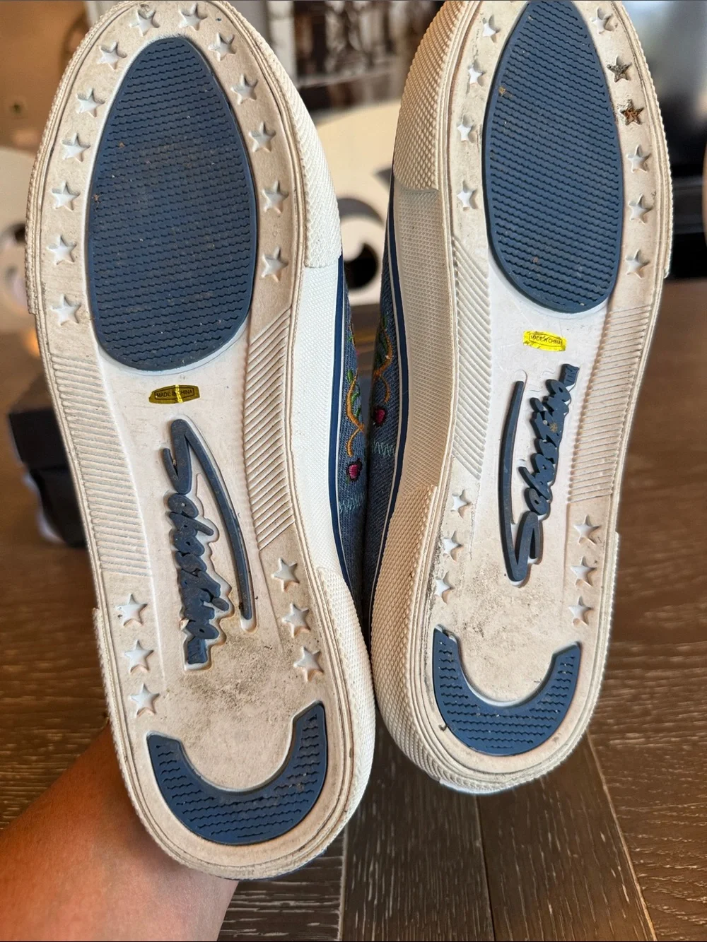 Sebastino sneakers vintage Denim Embroidered country Garden women’s 8